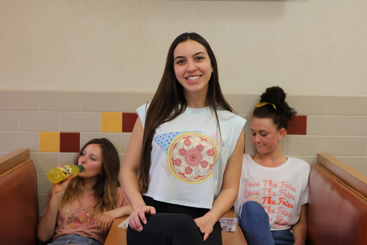 Pizza Record Crop Tee