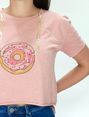 Donut Necklace Cropped Tee