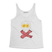 Bacon And Eggs Skull Slouchy Tank - White