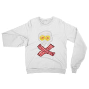 Bacon and Eggs Skull Unisex Sweatshirt - White