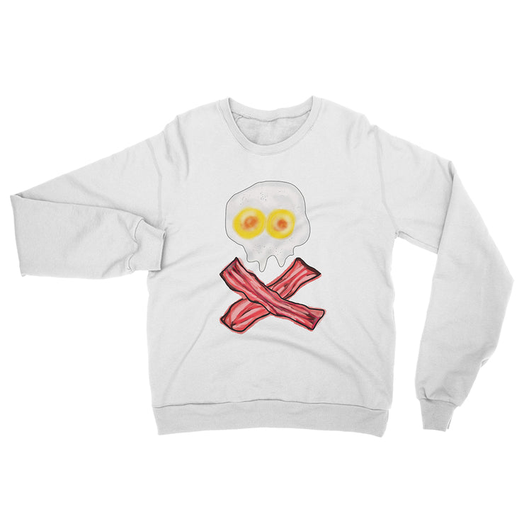 Bacon and Eggs Skull Unisex Sweatshirt - White