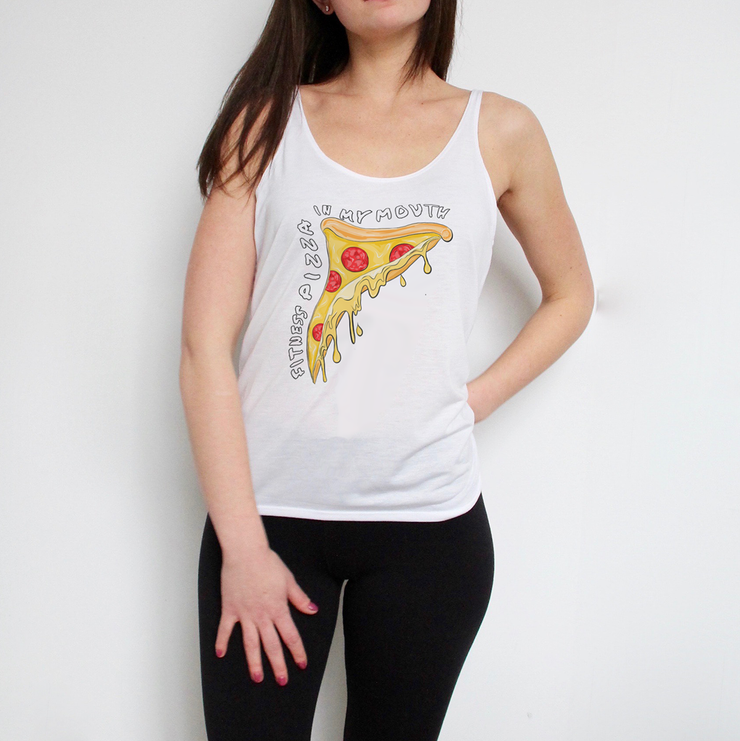 Fitness Pizza In My Mouth Slouchy Tank