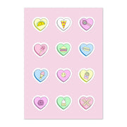 Candy Hearts Kiss Cut Sticker Sheets