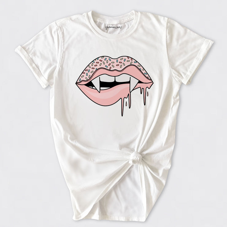 Vampire Donut Lips Basic Tee - White
