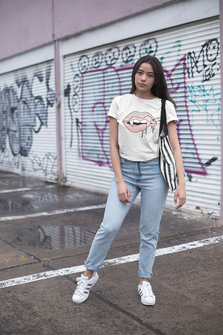 Vampire Donut Lips Basic Tee - White
