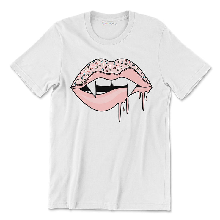 Vampire Donut Lips Basic Tee - White